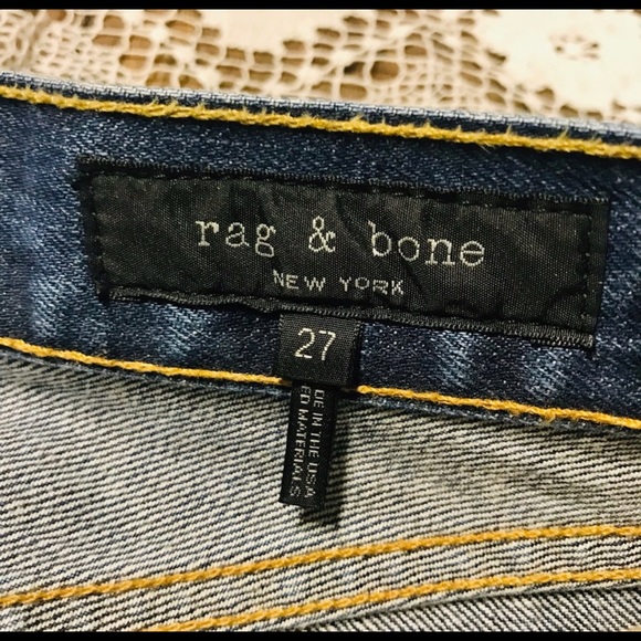 rag & bone high rise ankle straight distressed jeans size 27 W2512K165WDI - Picture 5 of 7